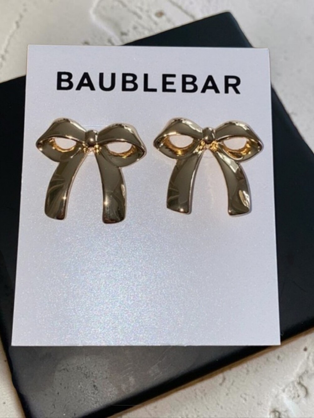 BaubleBar Shiny Gold Bow Stud Earrings